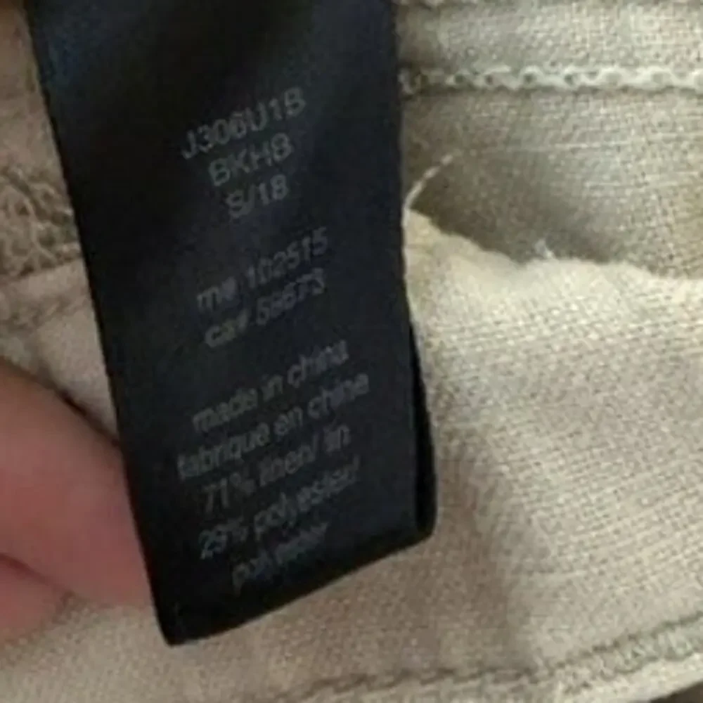 John Varvatos Bowery Linen Pants Men 34 Slim Straight Natural Casual Lightweight